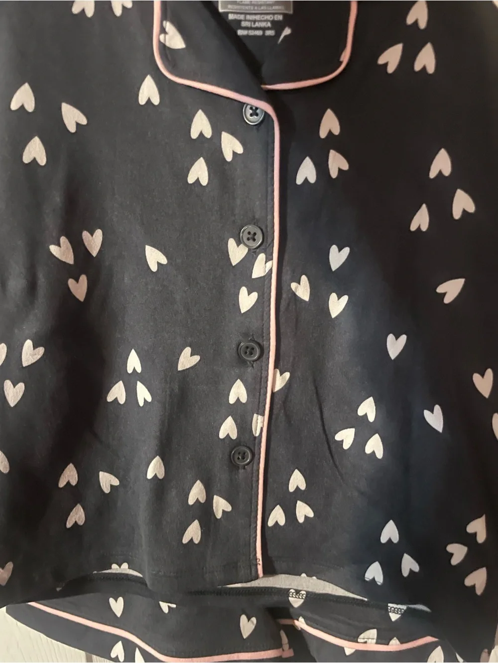 Wonder Nation Girls Heart Print 3 Pc Pajama Set Sleep Mask XS 4/5 NWT